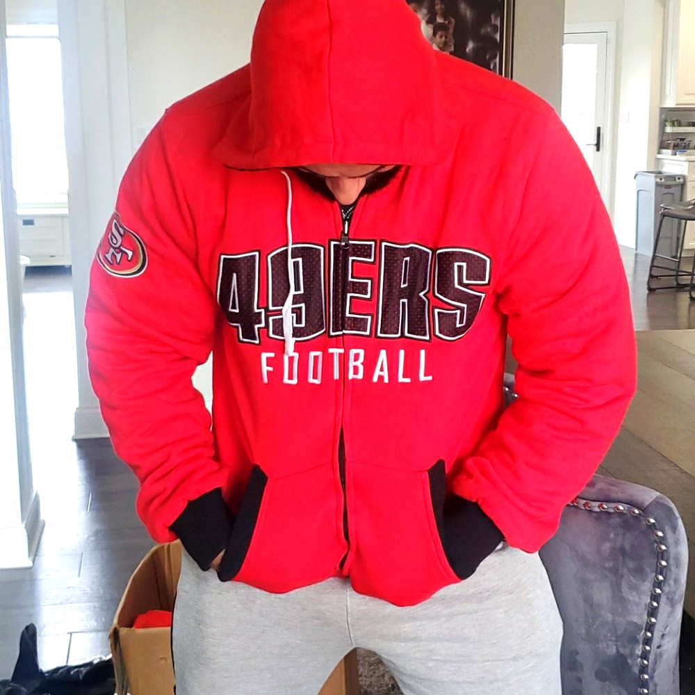 49ers insulated hoodie reversible
